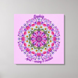 Toile Avril Fleur de naissance Daisy personnalisée Manda