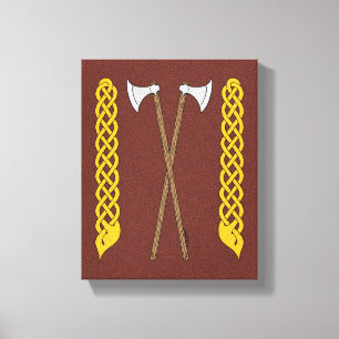 Toile Axes danois/viking traversés par une plaque