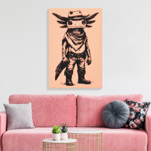 Toile axolotl cow-boy
