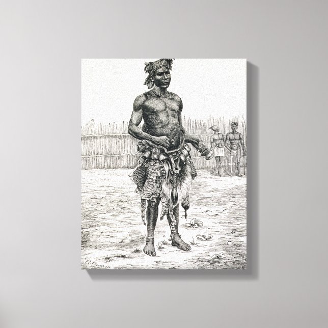 Toile Azandeh Binsa ou sorcier (Recto)