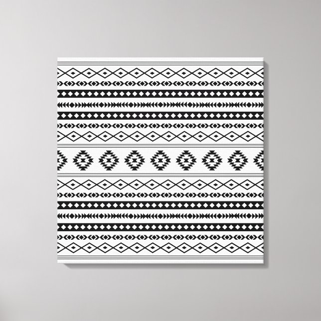 Toile Aztec noir sur blanc Motifs mélangés Motif (Recto)