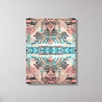 Aztec Sud-Ouest Pastel Rose Et Bleu