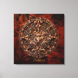 Toile AZTECA ~ Mayan - Aztec Sun Calender Art Imprimer