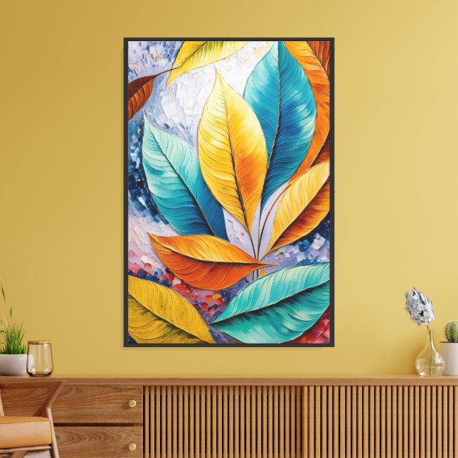 Toile Azure Dreamscape | Peinture à la feuille céleste (Insitu(Salon))