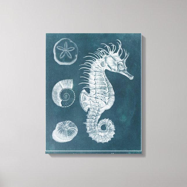 Toile Azure Seahorse Study I (Recto)