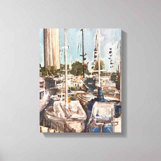 Toile B Dock, Mettre dans Bay Peinture de Therese Kramer (Recto)