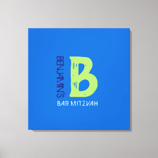 Toile B Monogram Initial Bar Bat mitzvah Panneau d'ouver