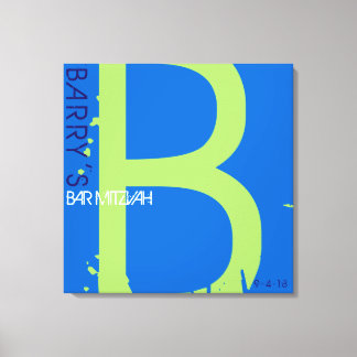 Toile B Monogram Initial Bar Bat mitzvah Panneau d'ouver