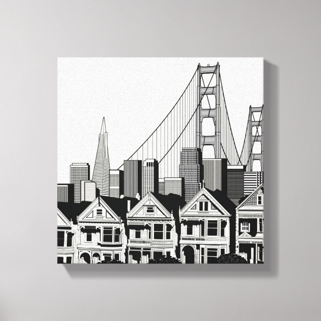 Toile B&W San Francisco Californie (Recto)