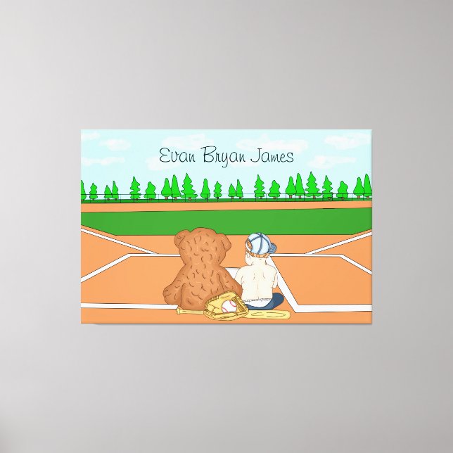 Toile Baby Boy personnalisé en Baseball Casquette Teddy  (Recto)