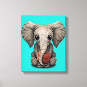 Toile Baby Elephant Jouer Avec Le Basket-Ball