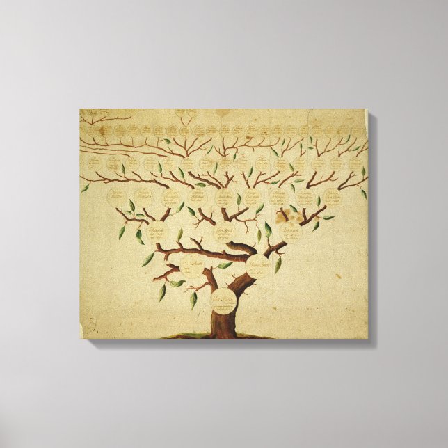 Toile Bach Family Tree, c.1750-1770 (Recto)