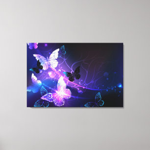 Toile Background with Night Butterflies