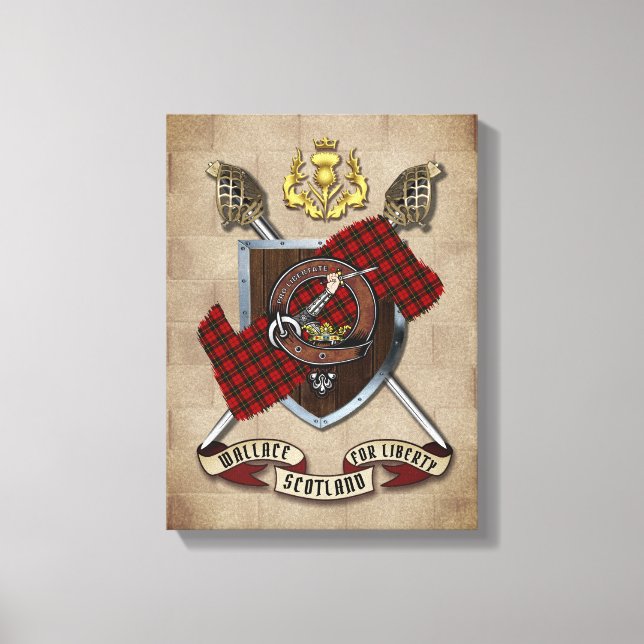 Toile Badge Clan Wallace W/Crossed Swords (Recto)