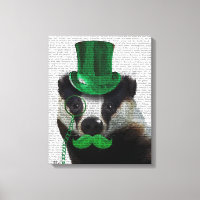 Badger avec chapeau vert et moustache