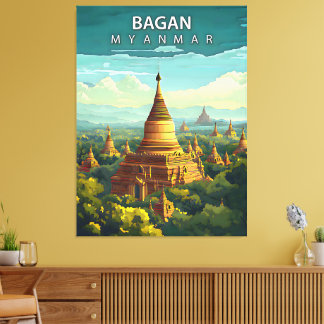 Toile Bagan, Myanmar : Une tapisserie intemporelle