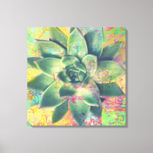 Toile Baguette de couleur jaune Succulent Canvas Art (Recto)