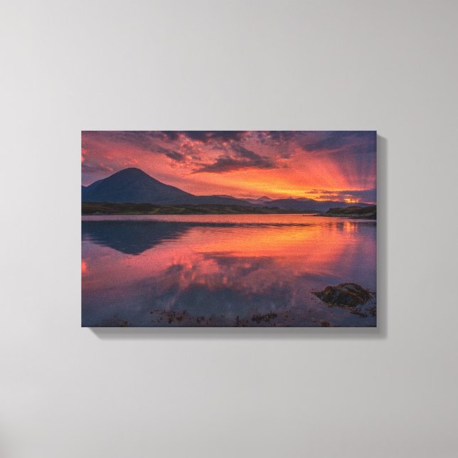 Toile Baie de Broadford, île de Skye, coucher de soleil  (Recto)