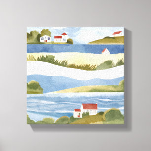 Toile Baie de Cape Cod Aquarelle côtière océanique