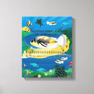 Toile Baie de Hanauma Hawaï - Humuhumunukunukuapua'a