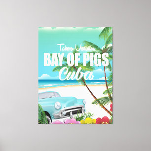 Toile Baie des Cochons, Cuba affiche de vacances à la pl