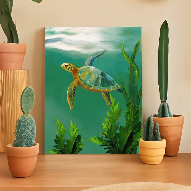 Toile Baignade de tortue marine - Ocean Wall Art Envelop (Créateur téléchargé)