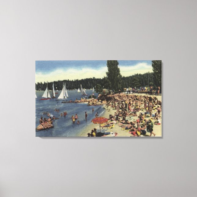 Toile Baigneurs sur la plage de Bathing Cove (Recto)