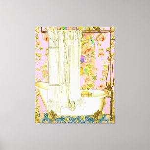 Toile Baignoire victorienne Shabby Chic avec robinetteri