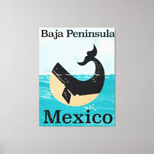 Toile baja peninsula Mexique poster de voyage