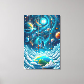 Toile Balancement Céleste : Rêver au-dessus de la Terre
