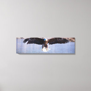 Toile Bald Eagle Chasse De Jour Au-Dessus Du Lac Canvas