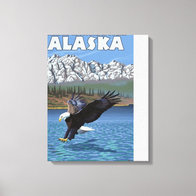 Toile Bald Eagle Diving - Denali National Park, Alaska (Recto)