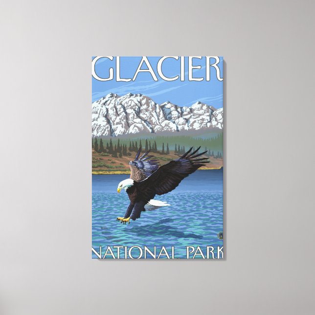 Toile Bald Eagle Diving - Parc national des Glaciers, MT (Recto)