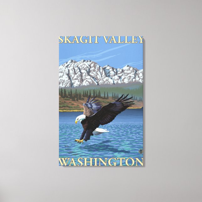 Toile Bald Eagle Diving - Skagit Valley, Washington (Recto)