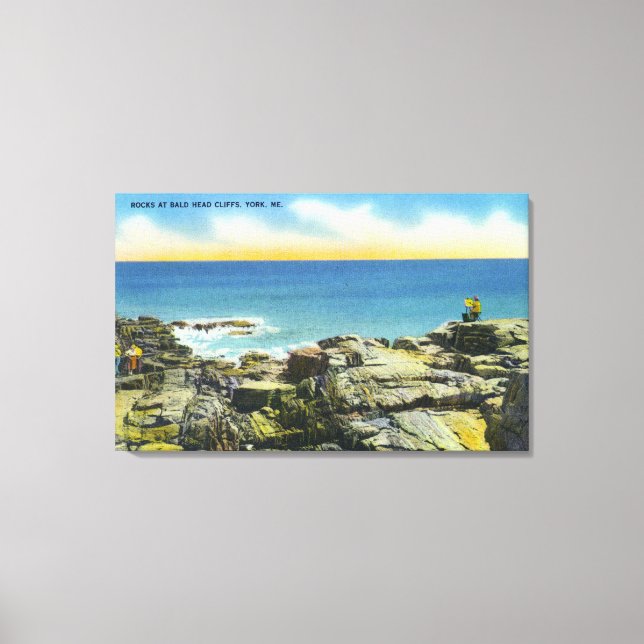 Toile Bald Head Cliffs Vue sur les rochers et le Surf (Recto)