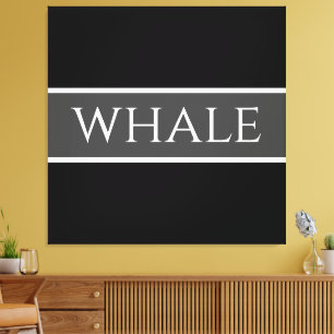 Toile BALEINE Fun gris foncé Noir Blanc Orca Stripes