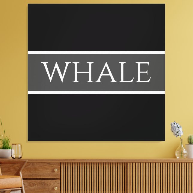 Toile BALEINE Fun gris foncé Noir Blanc Orca Stripes (Insitu(Salon))