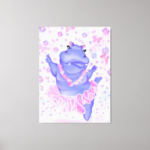 Toile Ballerina Hippo Canvas Imprimer Ballet Danseur