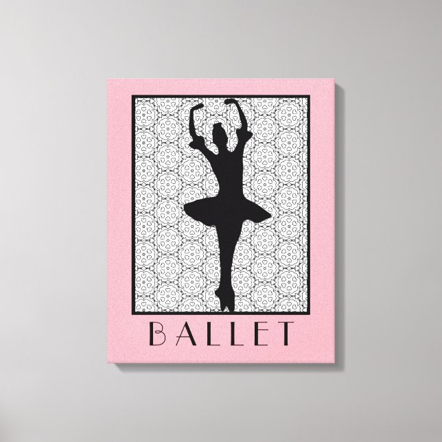 Toile Ballerina Silhouette sur un Motif de mandala du co (Recto)