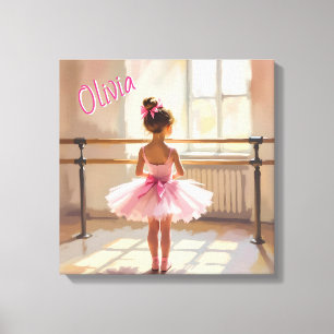 Toile Ballerine sur mesure thème Ballet en rose