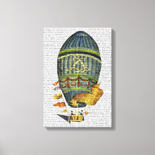 Toile Ballon à air chaud cylindrique bleu