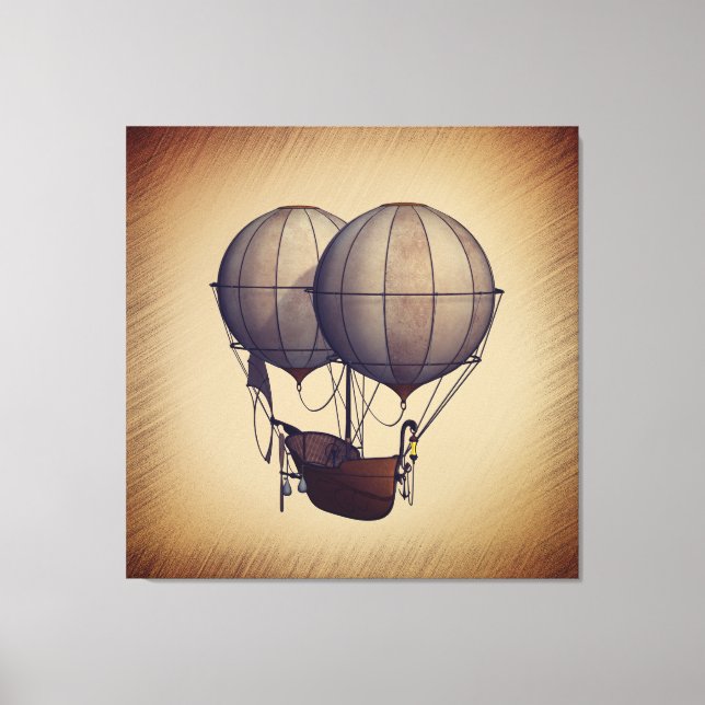Toile Ballons à air chaud Steampunk avec bateau  (Recto)