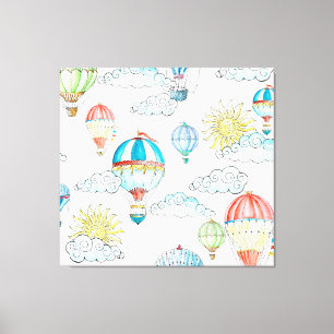 Toile Ballons vintages : Aquarelle Whimsical sans joint.