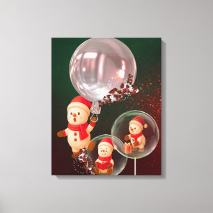 Toile Ballotte de Noël Snowman Canvas Wall Art
