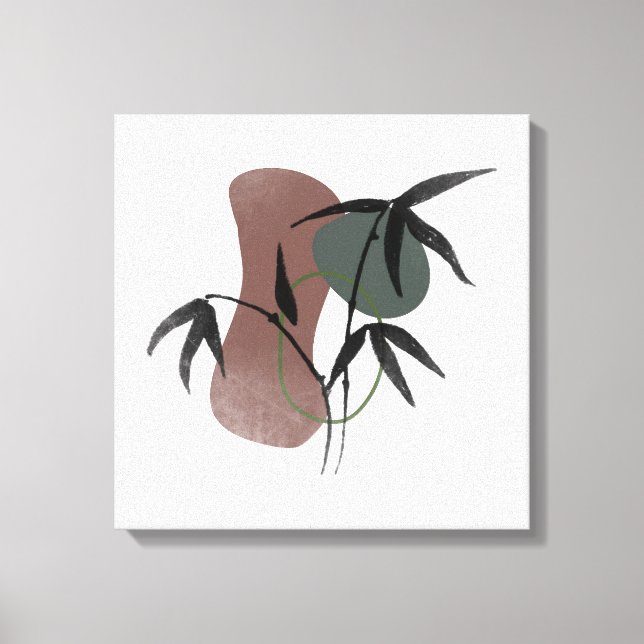 Toile Bamboo Botanique Plante Bohème (Recto)