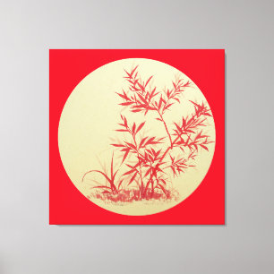 Toile Bambou rouge - rond - sans Cally