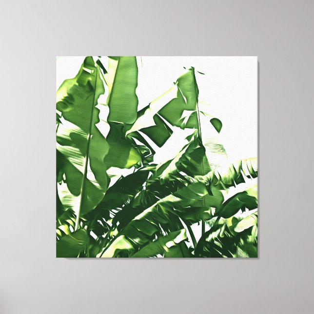 Toile Banane Feuille Green Monochromatic Peinture (Recto)