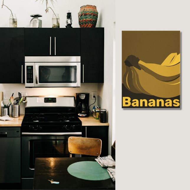 Toile Bananes Au Dusk, Décor Mur De Cuisine Noire (Bananas At Dusk, Black Kitchen Wall Decor)