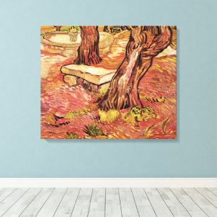 Toile Banc de pierre de Van Gogh dans le jardin, hôpital