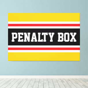 Toile BANC DES PENALITES Jaune vif Rouge Noir Blanc Rayu